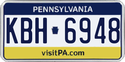 PA license plate KBH6948