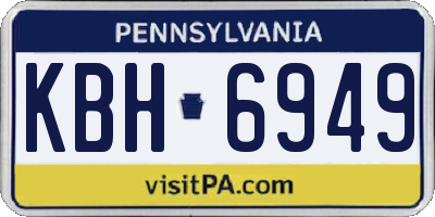 PA license plate KBH6949