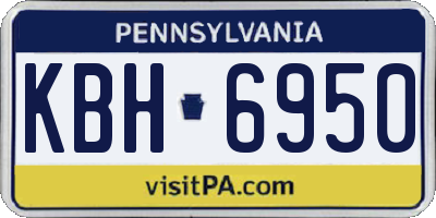 PA license plate KBH6950