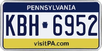 PA license plate KBH6952
