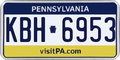 PA license plate KBH6953