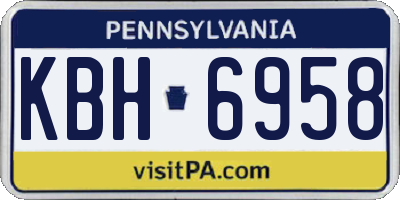 PA license plate KBH6958