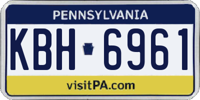 PA license plate KBH6961