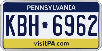 PA license plate KBH6962