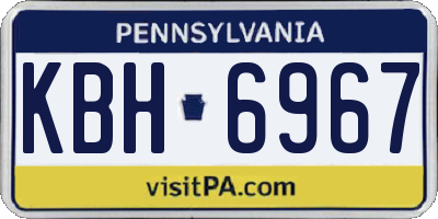 PA license plate KBH6967