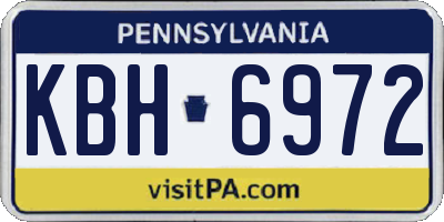 PA license plate KBH6972