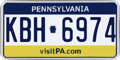 PA license plate KBH6974