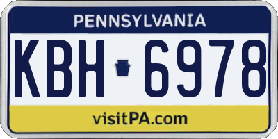 PA license plate KBH6978