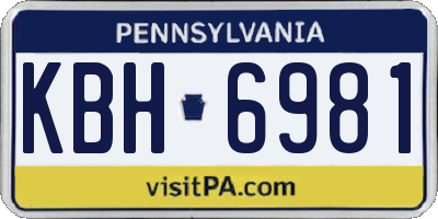 PA license plate KBH6981