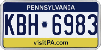 PA license plate KBH6983