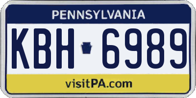PA license plate KBH6989
