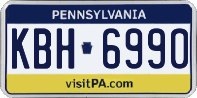 PA license plate KBH6990