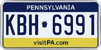 PA license plate KBH6991