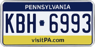 PA license plate KBH6993