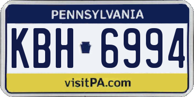 PA license plate KBH6994