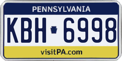 PA license plate KBH6998