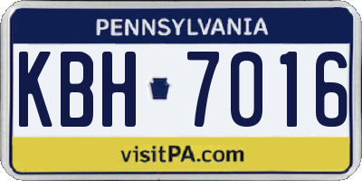 PA license plate KBH7016