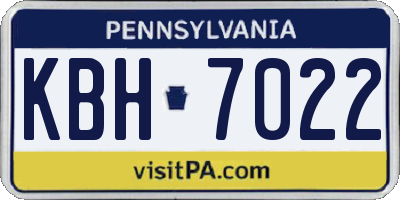 PA license plate KBH7022