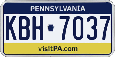 PA license plate KBH7037
