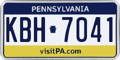 PA license plate KBH7041