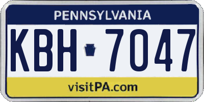 PA license plate KBH7047