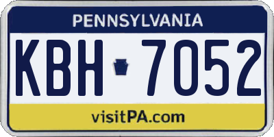 PA license plate KBH7052