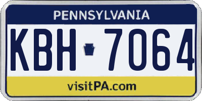PA license plate KBH7064