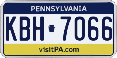 PA license plate KBH7066