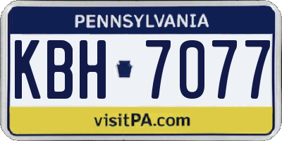 PA license plate KBH7077