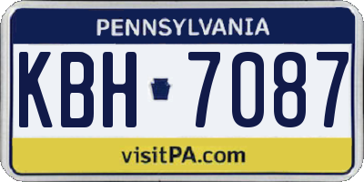PA license plate KBH7087