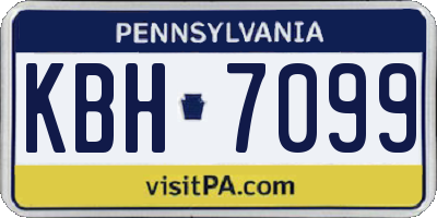 PA license plate KBH7099