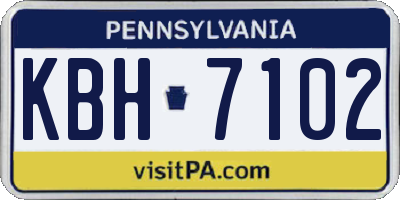 PA license plate KBH7102