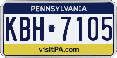 PA license plate KBH7105