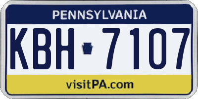 PA license plate KBH7107