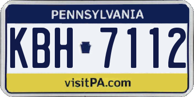 PA license plate KBH7112