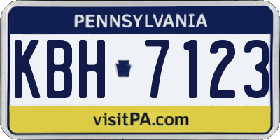 PA license plate KBH7123