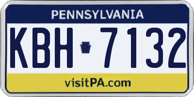 PA license plate KBH7132