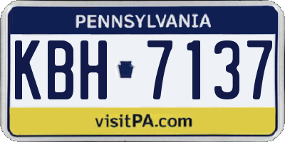 PA license plate KBH7137