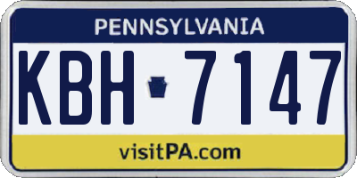 PA license plate KBH7147