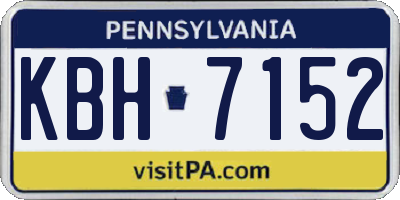 PA license plate KBH7152