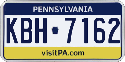 PA license plate KBH7162