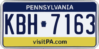 PA license plate KBH7163