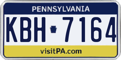 PA license plate KBH7164