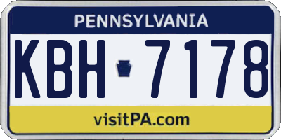 PA license plate KBH7178