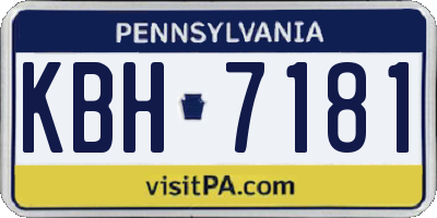 PA license plate KBH7181