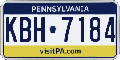 PA license plate KBH7184