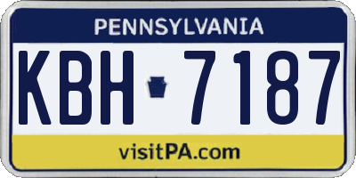 PA license plate KBH7187
