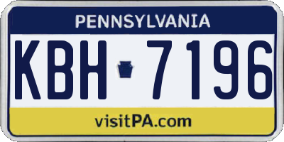 PA license plate KBH7196