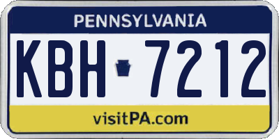 PA license plate KBH7212