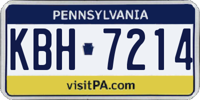 PA license plate KBH7214